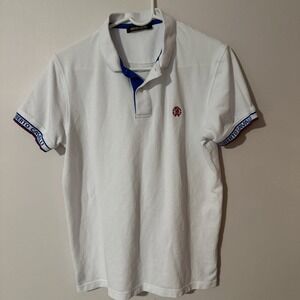 Roberto Cavalli Knitted Short Sleeve White Polo Men's Size large‎ runs small